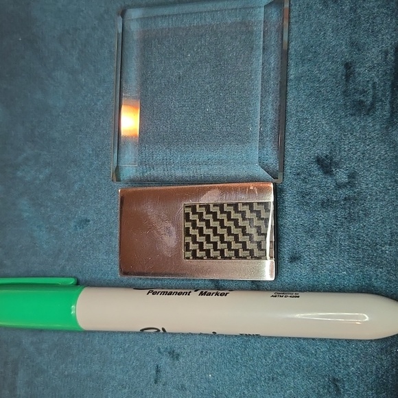 Silver and Black Checkered Stainless Steel Money Clip Brand New - Picture 6 of 6